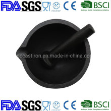 Pre-Seasoning Cast Iron Mortar and Pestle Dia: 13cm China Supplier
